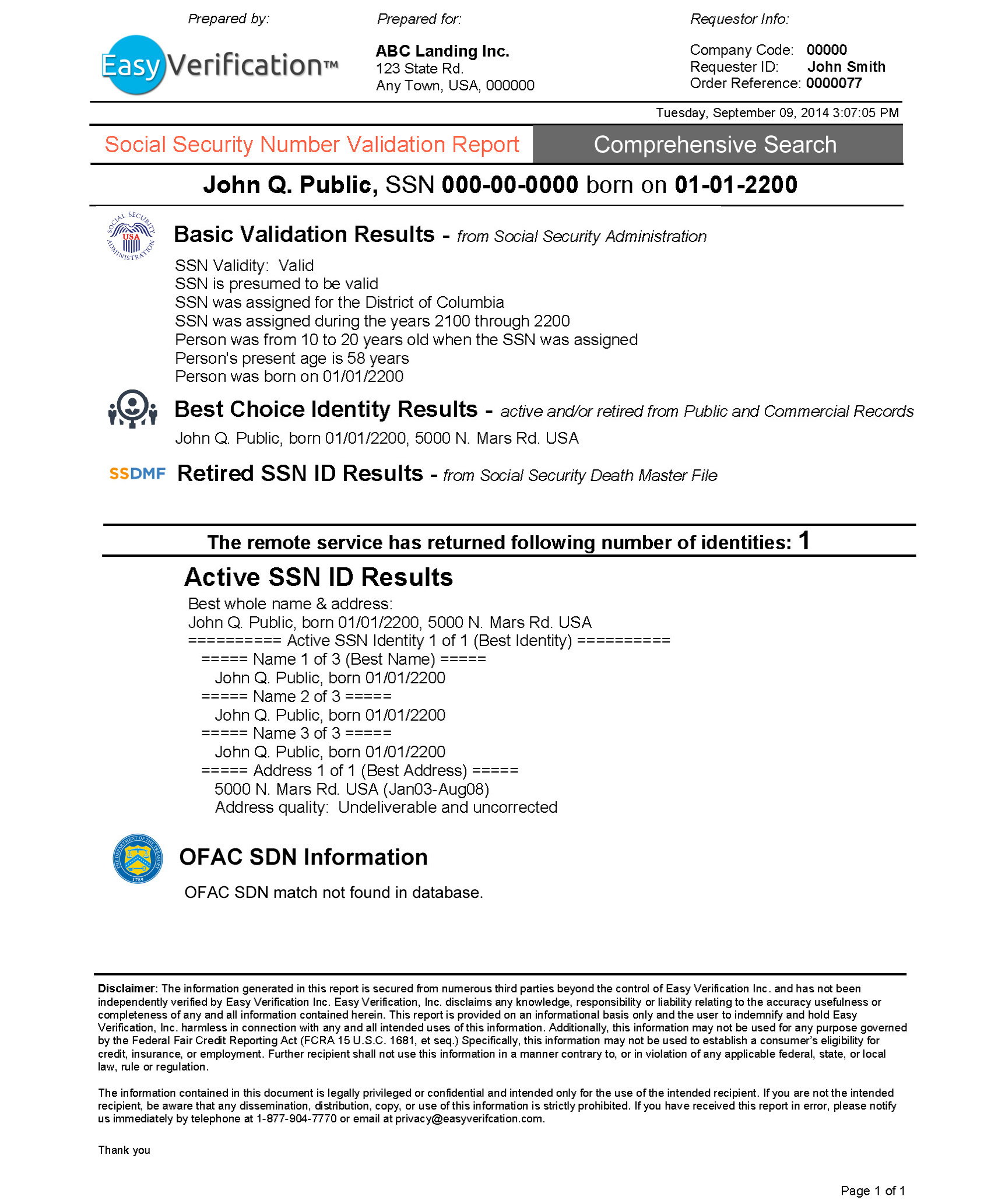Identity Verification Comprehensive Easy Verification